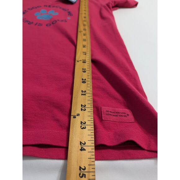 Life is Good My Dog Rescued Me Womens Crusher Tee Size Small Dog Lovers Red New - Picture 9 of 9